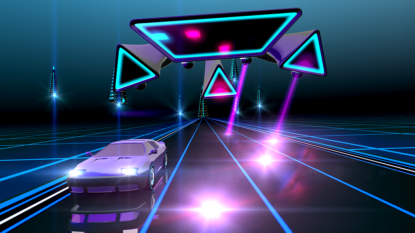 neon drive background